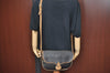 Authentic Christian Dior Honeycomb Shoulder Cross Bag PVC Leather Black CD K5502