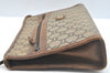 Authentic GUCCI Clutch Hand Bag Purse GG Plus PVC Leather Brown Junk K5510