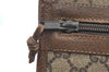 Authentic GUCCI Clutch Hand Bag Purse GG Plus PVC Leather Brown Junk K5510