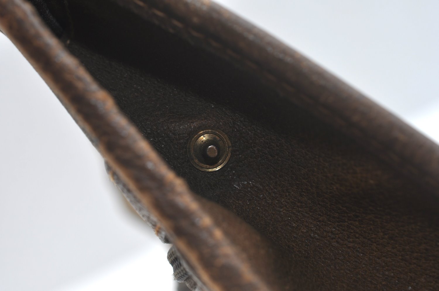 Authentic GUCCI Clutch Hand Bag Purse GG Plus PVC Leather Brown Junk K5510