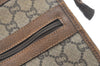 Authentic GUCCI Clutch Hand Bag Purse GG Plus PVC Leather Brown Junk K5510