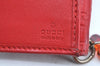 Authentic GUCCI Micro Guccissima Charm Leather Long Wallet 282540 Red K5528