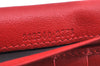 Authentic GUCCI Micro Guccissima Charm Leather Long Wallet 282540 Red K5528