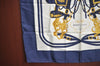 Authentic HERMES Carre 90 Scarf "BRIDES DE GALA" Silk Navy Blue K5552