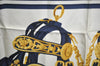 Authentic HERMES Carre 90 Scarf "BRIDES DE GALA" Silk Navy Blue K5552