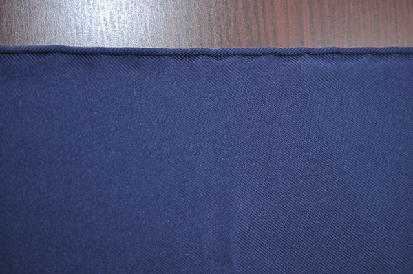 Authentic HERMES Carre 90 Scarf "BRIDES DE GALA" Silk Navy Blue K5552