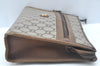 Authentic GUCCI GG Plus Clutch Hand Bag Purse PVC Leather Brown K5556
