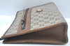 Authentic GUCCI GG Plus Clutch Hand Bag Purse PVC Leather Brown K5556