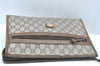 Authentic GUCCI GG Plus Clutch Hand Bag Purse PVC Leather Brown K5556
