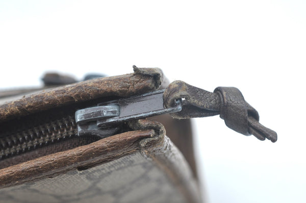 Authentic GUCCI GG Plus Clutch Hand Bag Purse PVC Leather Brown K5556