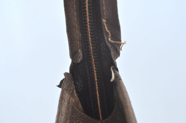 Authentic GUCCI GG Plus Clutch Hand Bag Purse PVC Leather Brown K5556