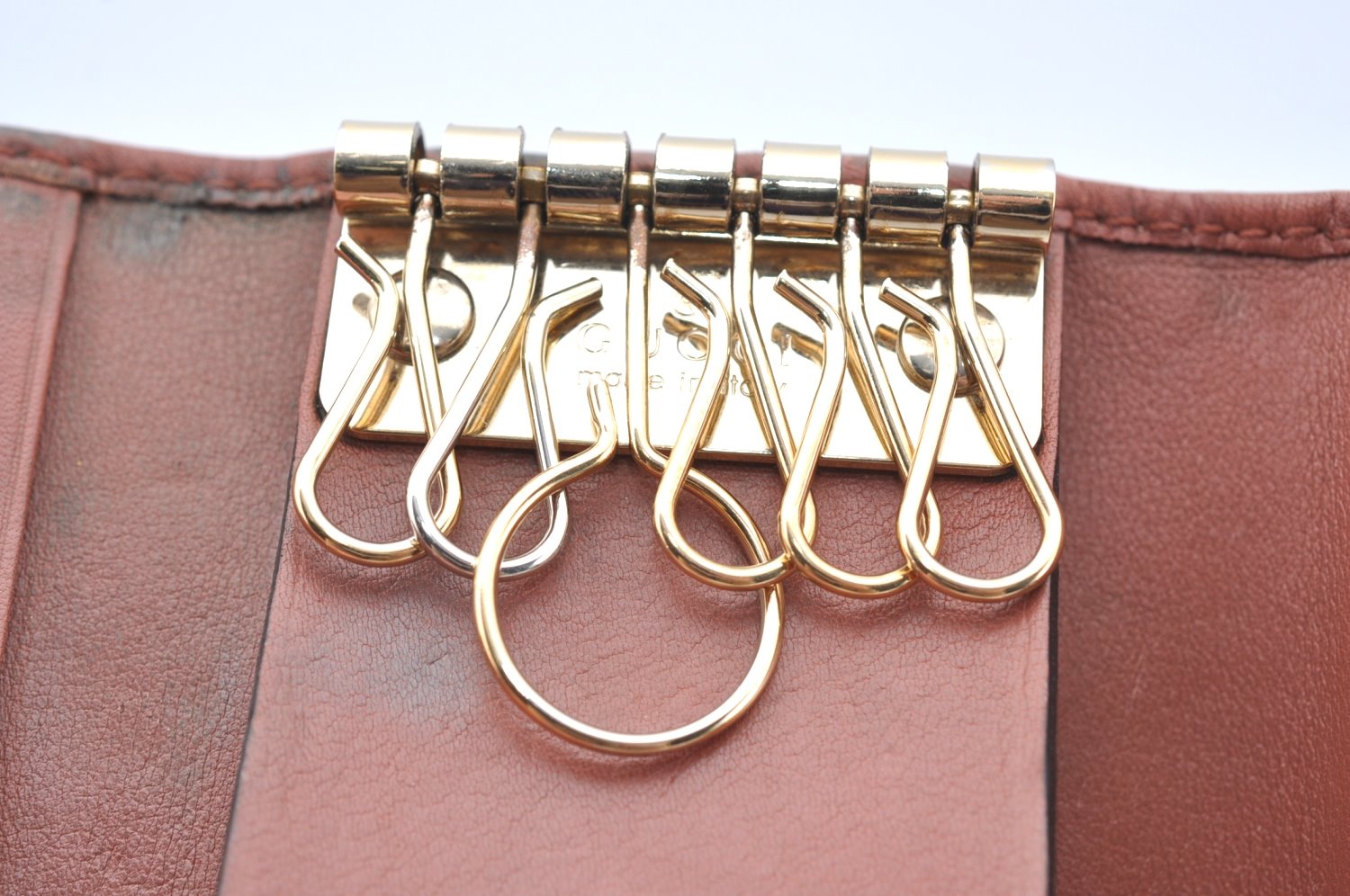 Authentic GUCCI Micro GG Guccissima Leather Key Case 268833 Pink K5583