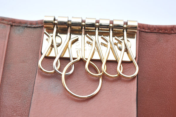 Authentic GUCCI Micro GG Guccissima Leather Key Case 268833 Pink K5583