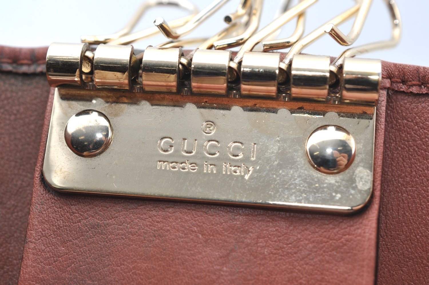 Authentic GUCCI Micro GG Guccissima Leather Key Case 268833 Pink K5583