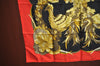 Authentic HERMES Carre 90 Scarf "TAHITI" Silk Red Gold Black K5596