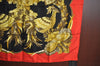 Authentic HERMES Carre 90 Scarf "TAHITI" Silk Red Gold Black K5596