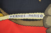 Authentic HERMES Carre 90 Scarf "TAHITI" Silk Red Gold Black K5596