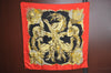 Authentic HERMES Carre 90 Scarf "TAHITI" Silk Red Gold Black K5596