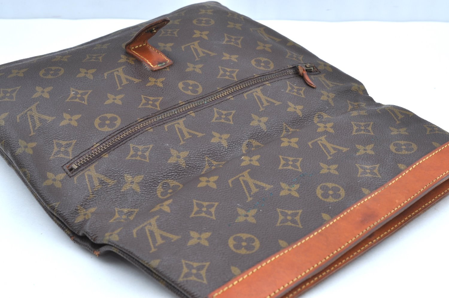 Auth Louis Vuitton Monogram Pochette Pliante Clutch Hand Bag Old Model LV K5602