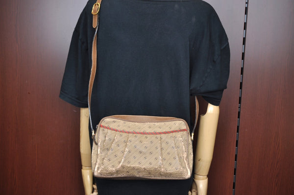 Authentic GUCCI Centennial Line Shoulder Cross Bag PVC Leather Brown Junk K5603