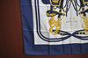 Authentic HERMES Carre 90 Scarf "BRIDES de GALA par" Silk Navy Blue K5606
