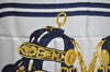 Authentic HERMES Carre 90 Scarf "BRIDES de GALA par" Silk Navy Blue K5606