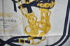 Authentic HERMES Carre 90 Scarf "BRIDES de GALA par" Silk Navy Blue K5606