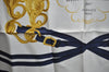 Authentic HERMES Carre 90 Scarf "BRIDES de GALA par" Silk Navy Blue K5606