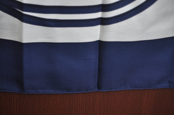 Authentic HERMES Carre 90 Scarf "BRIDES de GALA par" Silk Navy Blue K5606