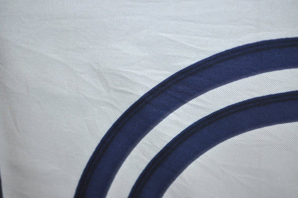 Authentic HERMES Carre 90 Scarf "BRIDES de GALA par" Silk Navy Blue K5606