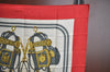 Authentic HERMES Carre 90 Scarf "BRIDES de GALA par" Silk Red K5608