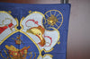 Authentic HERMES Carre 90 Scarf "SPRINGS" Silk Navy Blue K5609