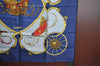 Authentic HERMES Carre 90 Scarf "SPRINGS" Silk Navy Blue K5609