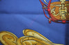 Authentic HERMES Carre 90 Scarf "SPRINGS" Silk Navy Blue K5609