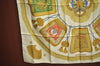 Authentic HERMES Carre 90 Scarf "Poste et Cavalerie" Silk Light Yellow K5610