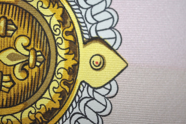 Authentic HERMES Carre 90 Scarf "SELLES A HOUSSE" Silk Pink K5613