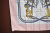 Authentic HERMES Carre 90 Scarf "BRIDES de GALA par" Silk Light Pink K5618