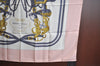 Authentic HERMES Carre 90 Scarf "BRIDES de GALA par" Silk Light Pink K5618