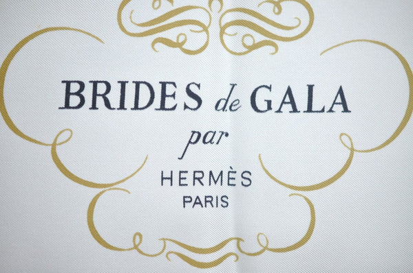 Authentic HERMES Carre 90 Scarf "BRIDES de GALA par" Silk Light Pink K5618