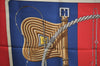 Authentic HERMES Carre 90 Scarf "Clic Clac" Silk Red Blue K5619