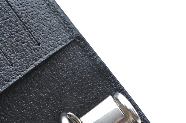 Authentic GUCCI Note Book Day Planner Cover 2003 Leather 115241 Black Box K5620