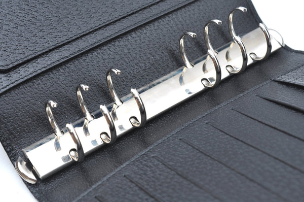 Authentic GUCCI Note Book Day Planner Cover 2003 Leather 115241 Black Box K5620