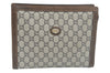 Authentic GUCCI GG Plus Clutch Hand Bag Purse PVC Leather Brown Junk K5622