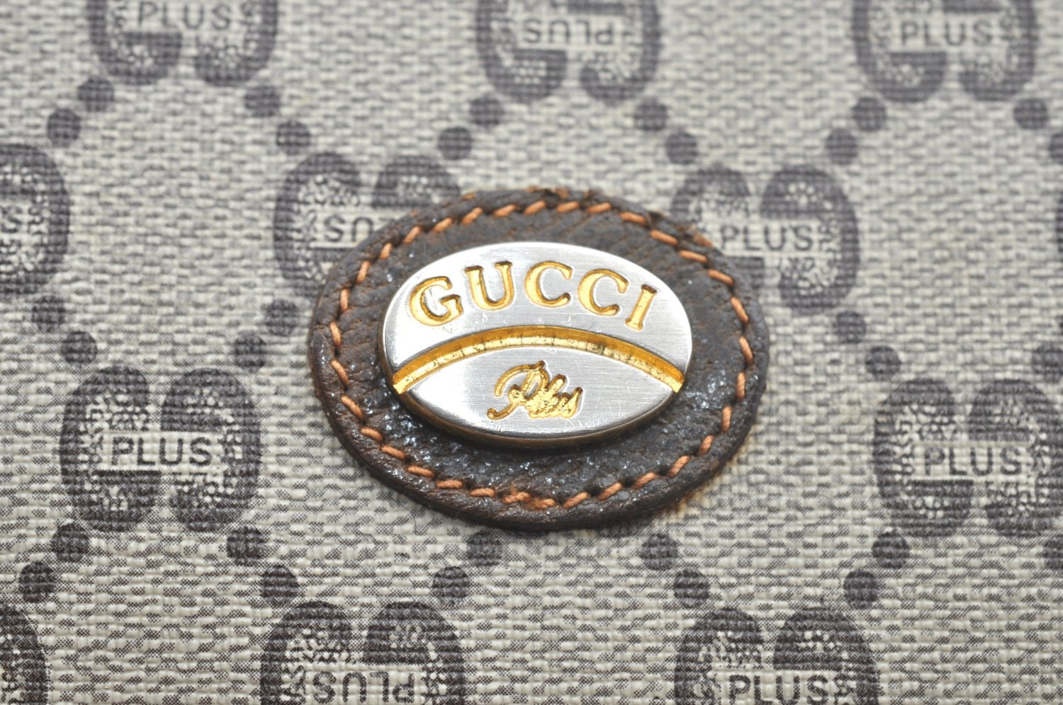 Authentic GUCCI GG Plus Clutch Hand Bag Purse PVC Leather Brown Junk K5622