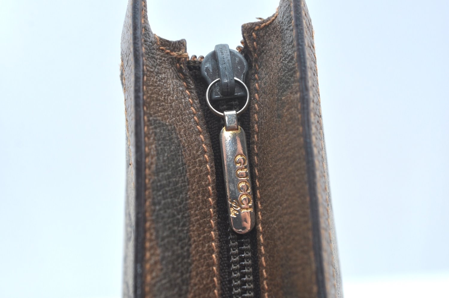 Authentic GUCCI GG Plus Clutch Hand Bag Purse PVC Leather Brown Junk K5622