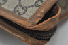 Authentic GUCCI GG Plus Vintage Clutch Hand Bag Purse PVC Leather Brown K5633
