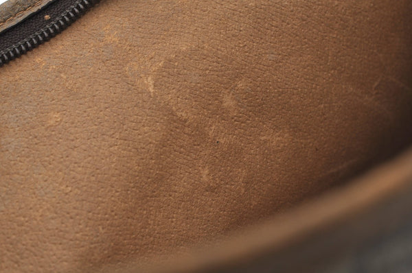 Authentic GUCCI GG Plus Vintage Clutch Hand Bag Purse PVC Leather Brown K5633