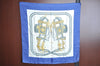 Authentic HERMES Carre 90 Scarf "BRIDES de GALA par" Silk Blue K5640