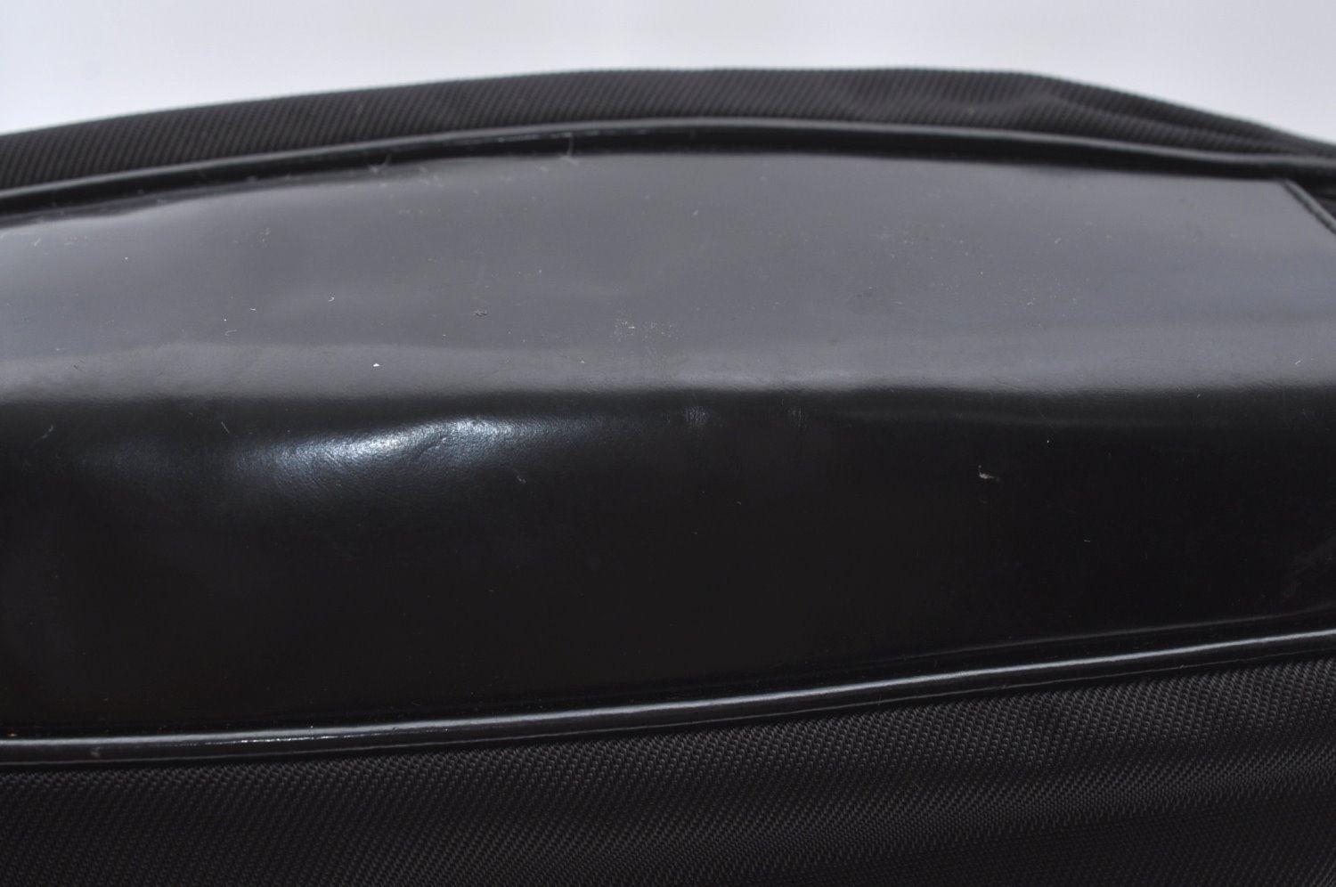 Authentic GUCCI Vintage Bamboo Shoulder Tote Bag Nylon Enamel Black K5664