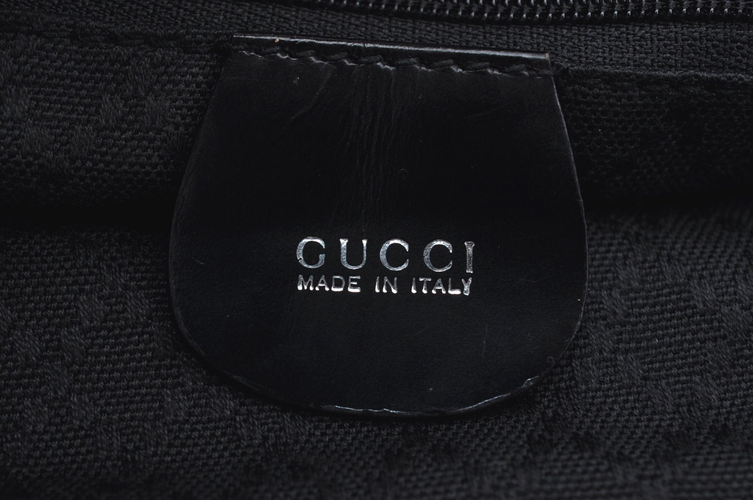 Authentic GUCCI Vintage Bamboo Shoulder Tote Bag Nylon Enamel Black K5664